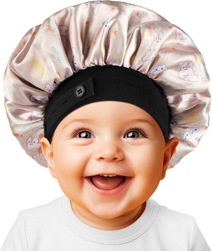 Soft silk satin bonnet for baby girls and boys