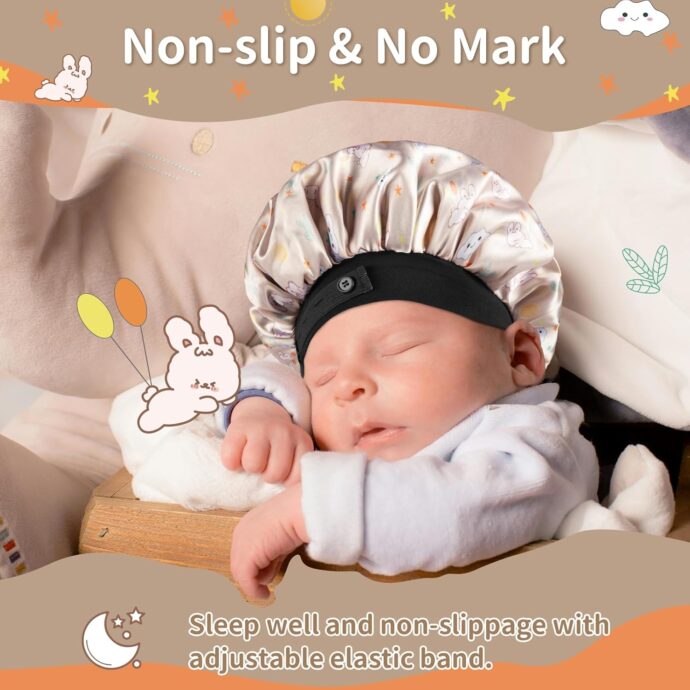 Soft silk satin bonnet for baby girls and boys - Image 5