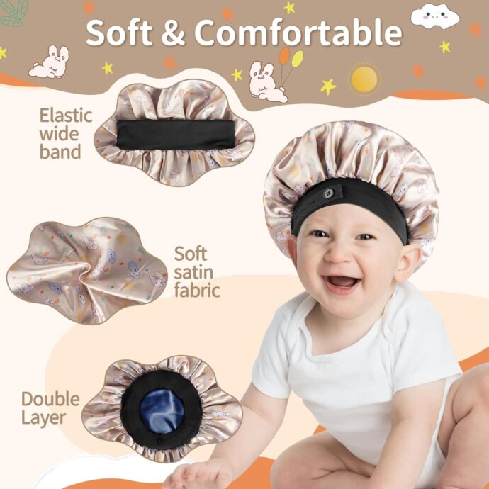 Soft silk satin bonnet for baby girls and boys - Image 7